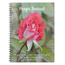 Pink Rose Flower Faith Prayer Journal
