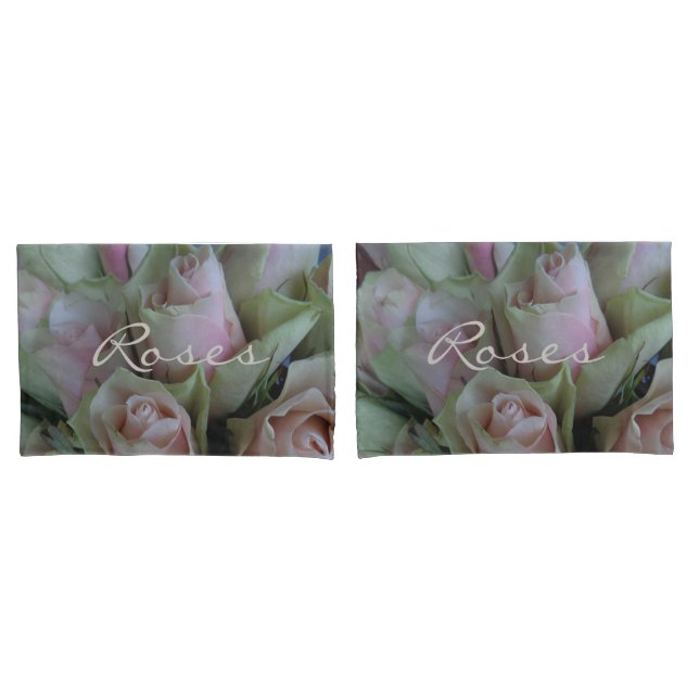 Pink Rose Flower Floral Photography Romantic Pillowcase (Front-Set)