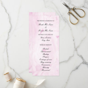 Pink rose flower floral wedding ceremony program programme