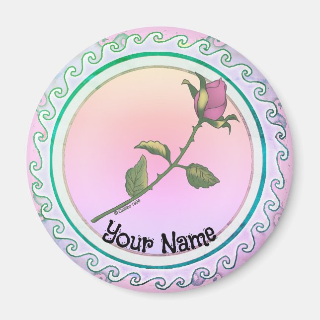Pink Rose flower  Magnet (Front)