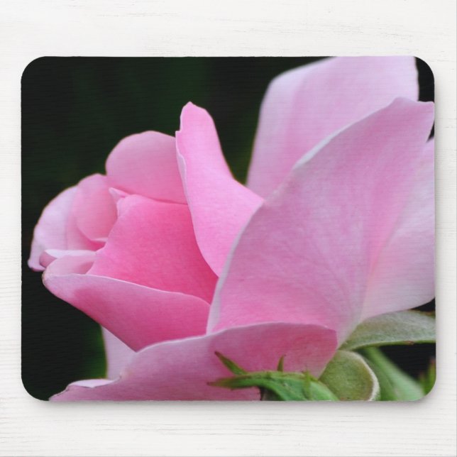 Pink Rose Flower Mouse Mat (Front)