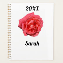Pink Rose Flower On White Minimalist Custom