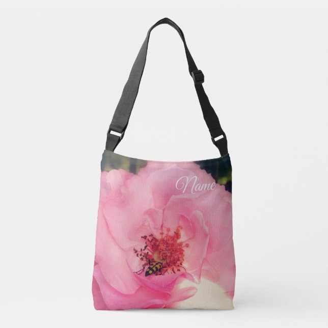 Pink Rose Flower Photo Tote (Front)
