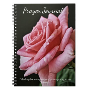 Pink Rose Flower Prayer Journal