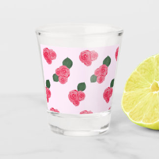 Pink Rose Flower Shot Glass