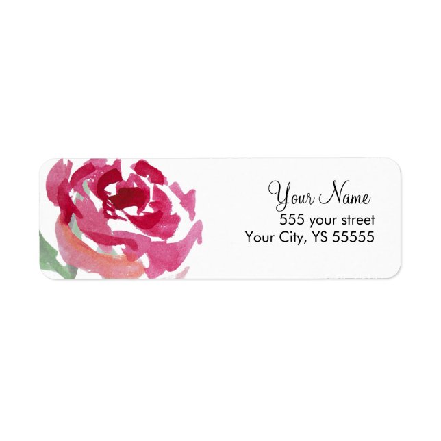 Pink Rose Flower Watercolor Design (Front)