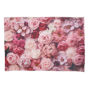 Pink Rose Flowers Elegant Girly Pillowcase