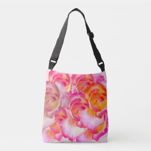 Pink Rose Flowers PhotoTote Crossbody Bag