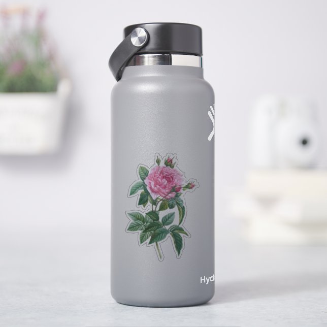 Pink Rose Flowers with Green Leaves (HydroFlask)
