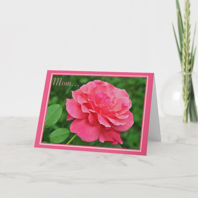Pink Rose For Mum Card (Front)