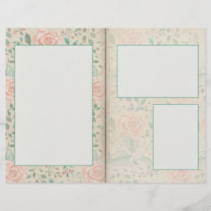 Pink Rose Frames Scrapbook Paper