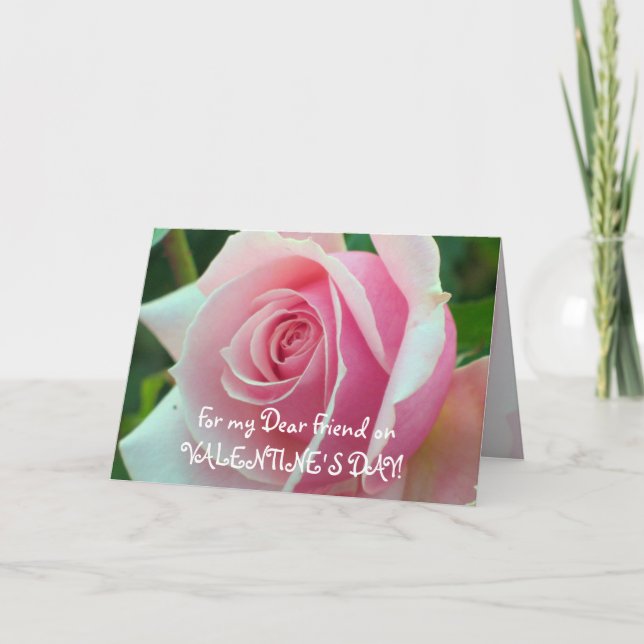 Pink Rose Friendship Card (Front)