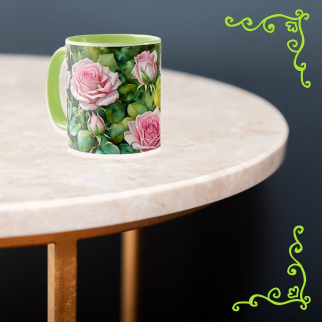 Pink Rose Garden Art Mug Cup (Creator Uploaded)
