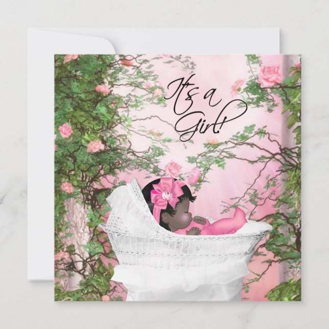 Pink Rose Garden Baby Shower Invitation (Front)