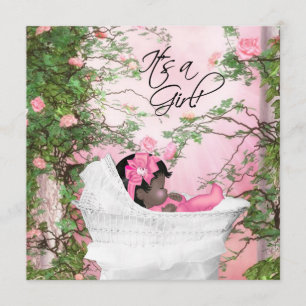 Pink Rose Garden Baby Shower Invitation