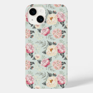 Pink Rose Garden Flower Pattern Case-Mate iPhone 14 Case
