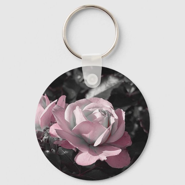 Pink Rose Garden Key Ring (Front)