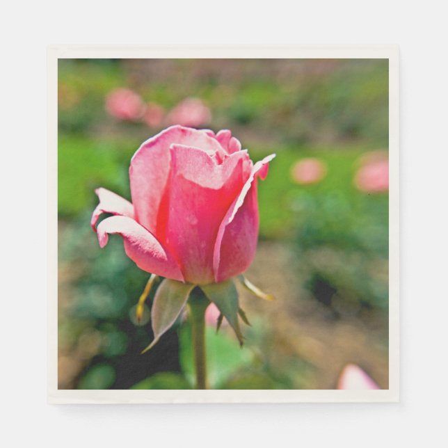 Pink Rose Garden Napkin (Front)