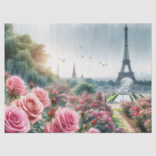 Pink Rose Garden Paris Botanical Tissue Paper
