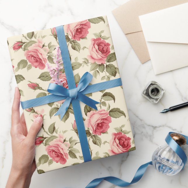 Pink Rose Garden Wrapping Paper (Gifting)