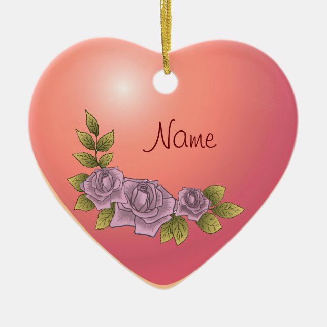 Pink Rose Garland  custom ornaments (Front)