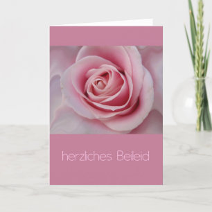 pink rose German sypathy card