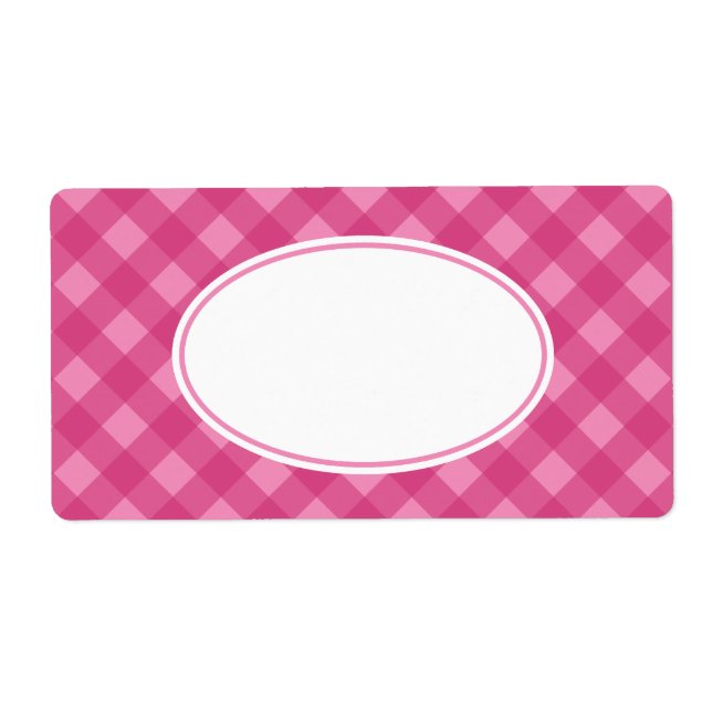 Pink Rose Gingham Labels (Front)