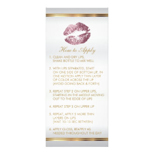 Pink Rose Glitter Lip Instructions 2 Rack Card