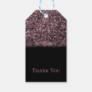 Pink Rose Glitter Sparkling Lights Sweet 16 Party Gift Tags