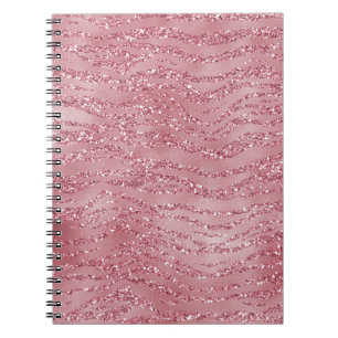 Pink Rose Glitter Zebra Animal        Notebook