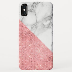 Pink Rose Gold and White Marble Pattern iPhone XS Max Case