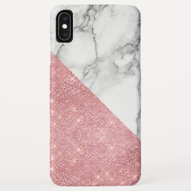Pink Rose Gold and White Marble Pattern Case-Mate iPhone Case (Back)