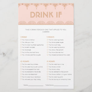 Pink Rose Gold Art Deco Vintage Bridal Shower Game
