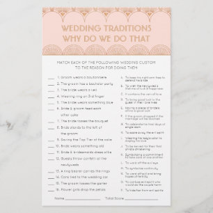Pink Rose Gold Art Deco Vintage Bridal Shower Game