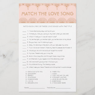 Pink Rose Gold Art Deco Vintage Bridal Shower Game