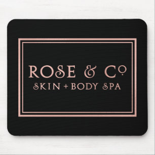 Pink Rose Gold Black Minimal Decor Mouse Mat