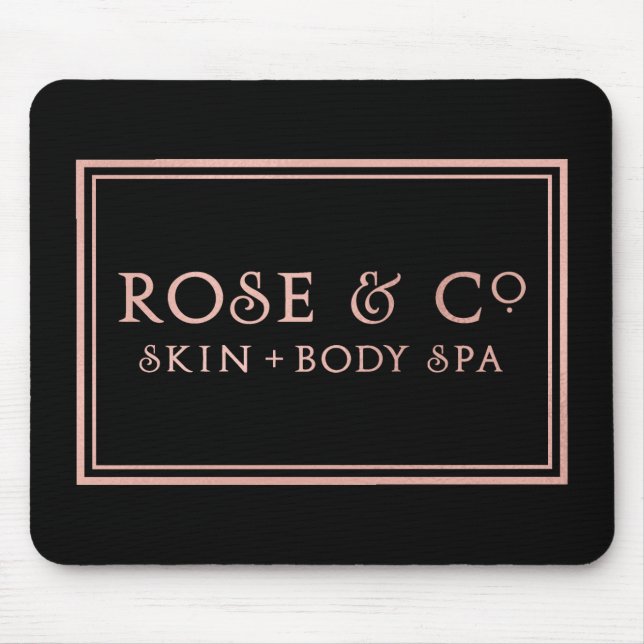 Pink Rose Gold Black Minimal Decor Mouse Mat (Front)