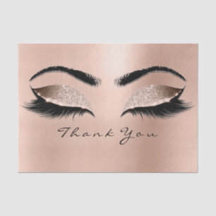 Pink Rose Gold Blush Glitter Thank Eyes Makeup Tissue Paper