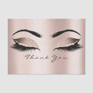 Pink Rose Gold Blush Glitter Thank You Eyes Tissue Paper