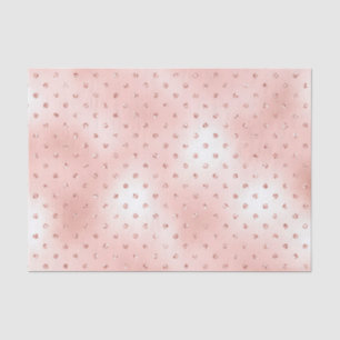 Pink Rose Gold Blush Metallic Crystals Swarovski Tissue Paper