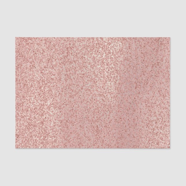 Pink Rose Gold Blush Metallic Glam Glitter Lux Tissue Paper (Front)