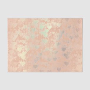 Pink Rose Gold Blush Metallic Powder Hearts Tissue Paper