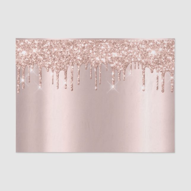 Pink Rose Gold Blush Metallic Spark Glitter Tissue Paper (Front)