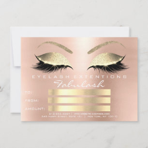 Pink Rose Gold Blush Skinny Eyes Lashes Gift Card