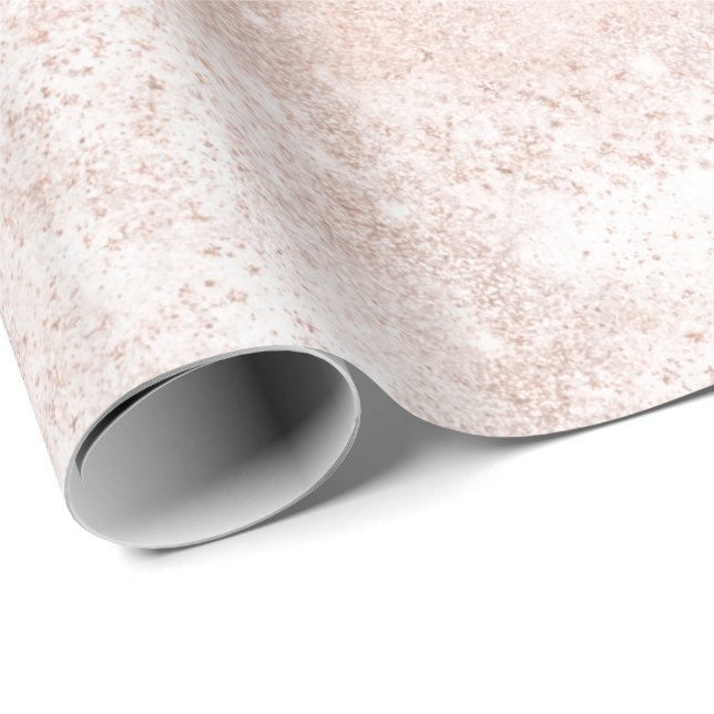 Pink Rose Gold Blush Spark Powder White Delicate Wrapping Paper (Roll Corner)