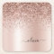 Pink Rose Gold Brushed Metal Monogram Name