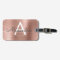 Pink Rose Gold Brushed Metal Script Monogram Cute 