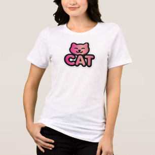 Pink Rose Gold Cat Tri-Blend Shirt