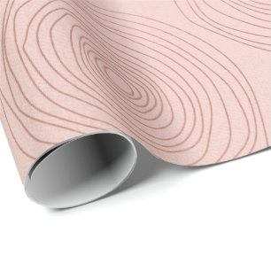 Pink Rose Gold Circles Funky Skinny Powder Wrapping Paper