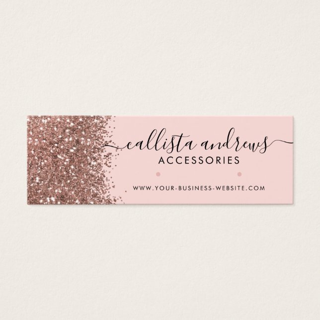 Pink Rose Gold Confetti Glitter Earring Display (Front)